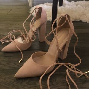 Shoe dazzle ankle wrap heels